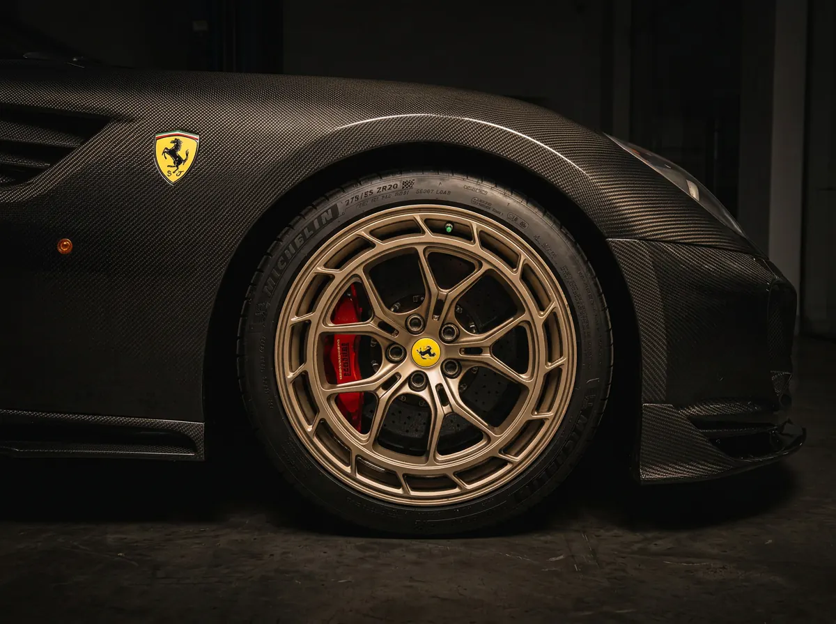 Bronze forged wheel on the 599 RF, carbon fibre arch