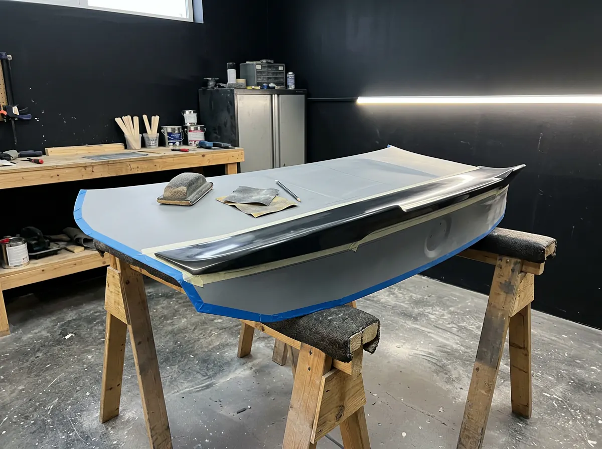 Hand-finished master model on trestles